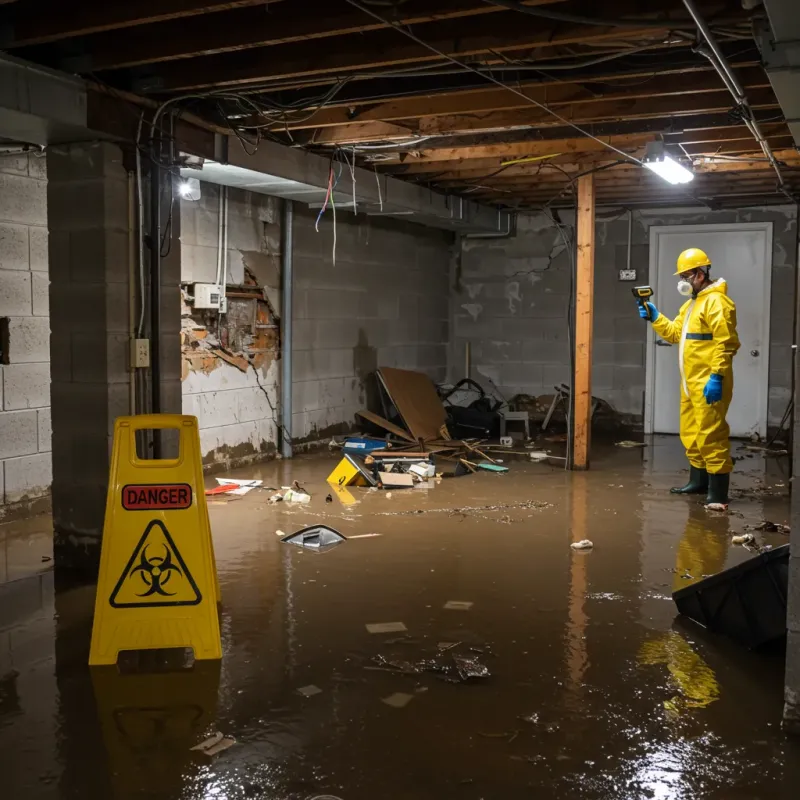 Flooded Basement Electrical Hazard in Noyack, NY Property