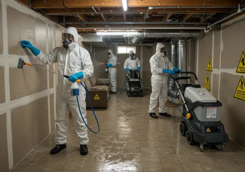 Basement Moisture Removal and Structural Drying process in Noyack, NY